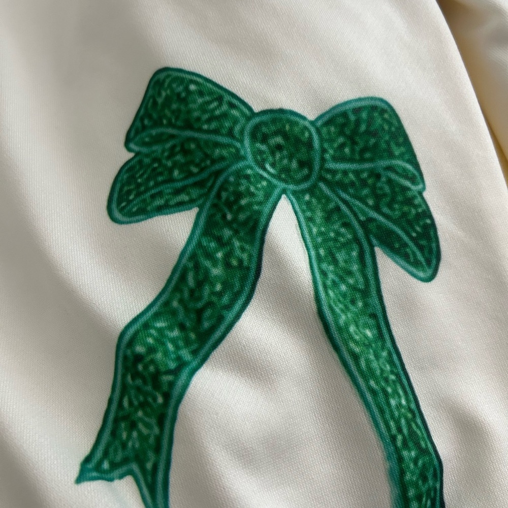 White Sweatshirt with Green Bows and 'Merry' Print - Picture 4 of 4